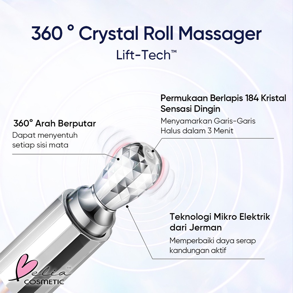❤ BELIA ❤ SKINTIFIC 09 360 Crystal Massager Lifting Eye Cream Krim Mata | BPOM