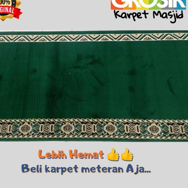 Karpet tebal 8mm sejadah mushola Karpet masjid Medeena meteran murah - Merah Polos M