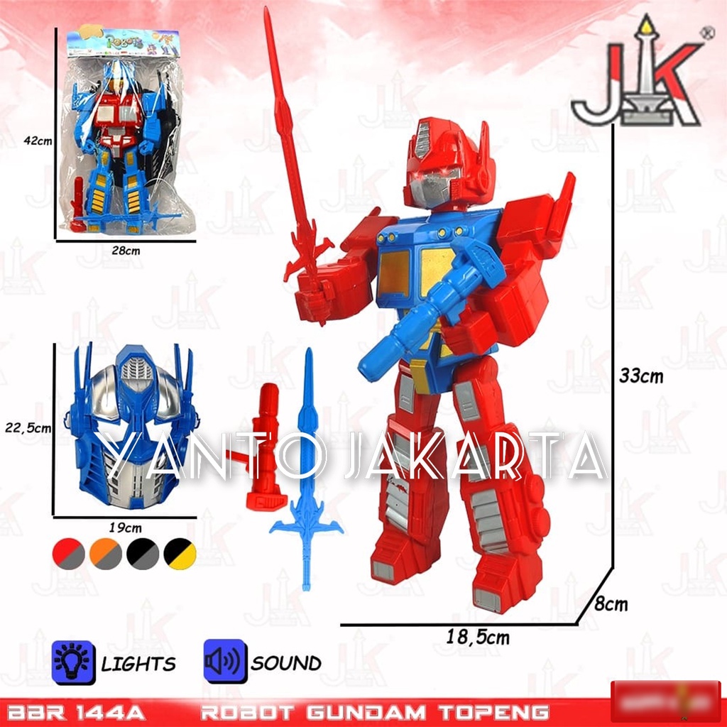 MAINAN ROBOT LAMPU BERSUARA DAN TOPENG ANAK