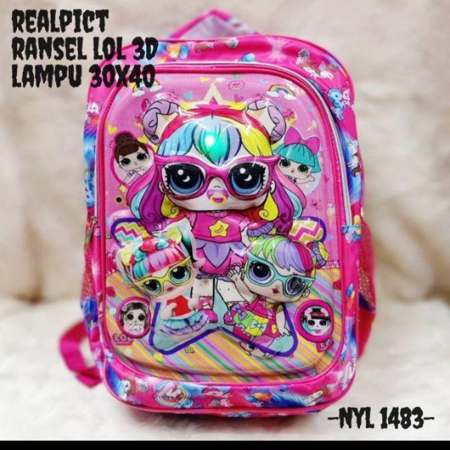 &quot;aurabagss&quot; - Tas Anak Perempuan Tas Ransel Anak Sekolah TK PAUD SD Karakter Fashion Kids Backpack Cute Murah Batam Tas Kanvas Import