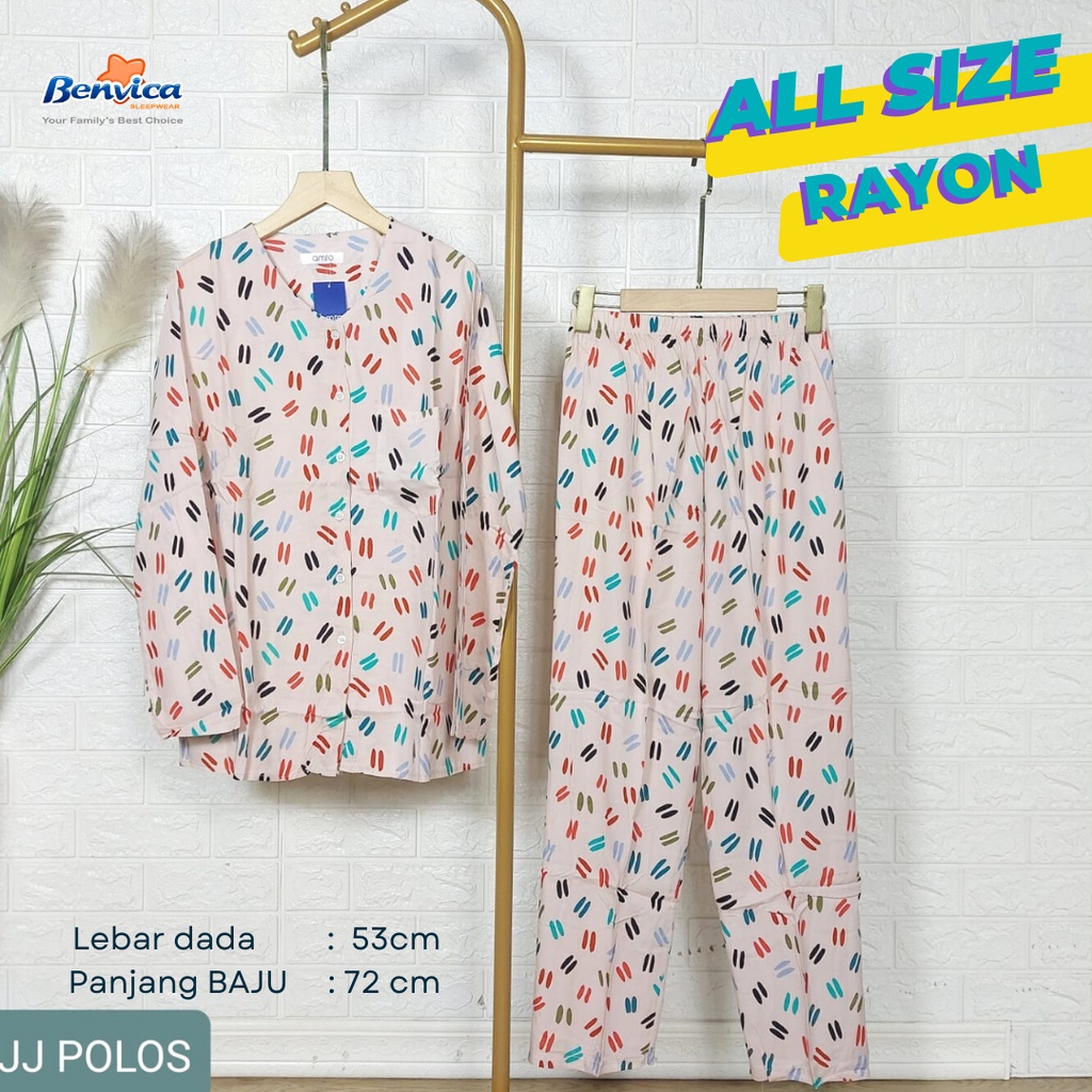 BAJU TIDUR PIYAMA KATUN RAYON ALL SIZE BANYAK MOTIF AMR