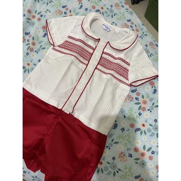 preloved pretty stitches smocked set