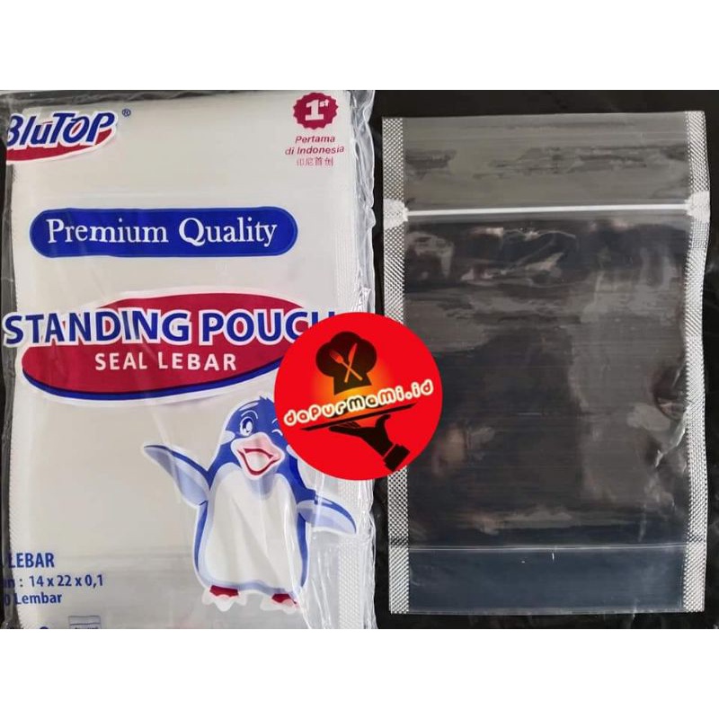 SPBTSL 14 STANDING POUCH BLUKING UKURAN 14 X 22 CM SEAL LEBAR ATAU SEAL KANAN KIRI ISI 1 PACK 50 PCS