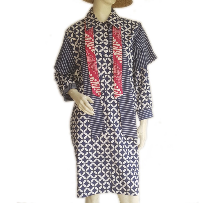 Klambi Abite Dress Batik Wanita Lengan Panjang
