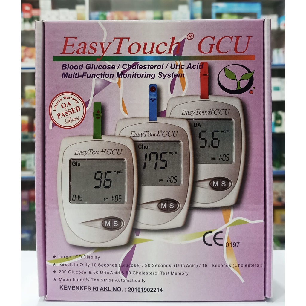 Easy Touch Easytouch GCU 3 in 1 Alat Cek Gula Darah, Kolesterol, Asam Urat