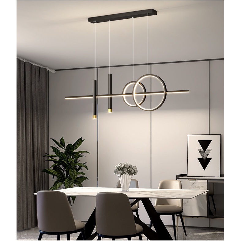 READY STOCK Lampu ruang tamu persegi panjang lampu meja makan ruang makan bar lampu gantung