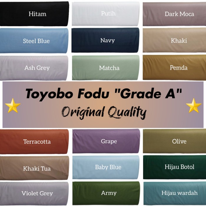Kain Kain Toyobo Fodu Premium Original Quality Bahan Toyobo Fodu Grade A