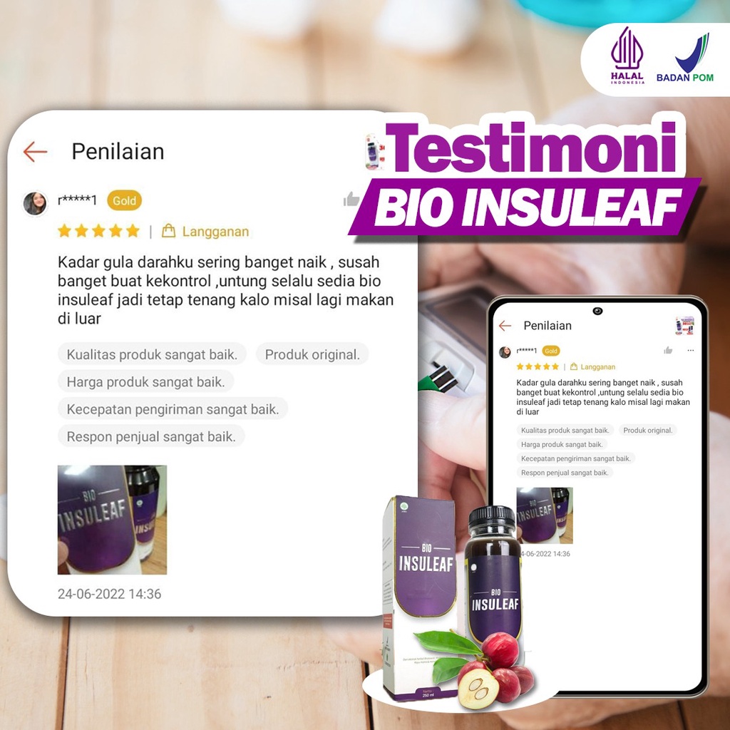 Bio Insuleaf - 100% Oiginal Turunkan Kolesterol Gula Darah Atasi Kencing Manis Disfungsi Ere-ksi Pria Diabetes Melitus Cegah Gagal Ginjal