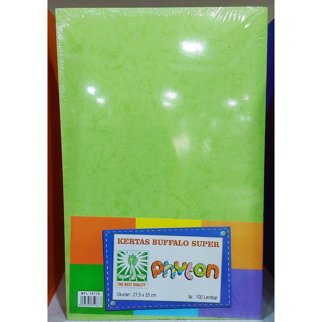 

(PAK) KERTAS BUFALLO PHYTON MOTIF HIJAU TERANG / BUFALLO MOTIF / KERTAS BUFALLO