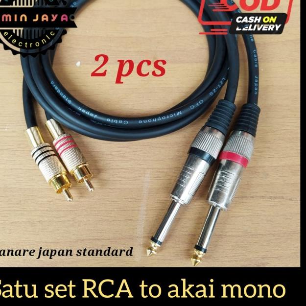 Jack rca to jack akai kabel canare 2 meter - 2 meter