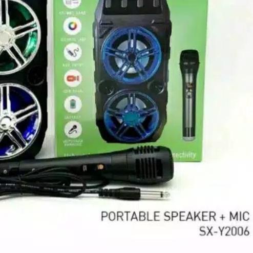SPEAKER BLUETOOTH SX-Y2006 BONUS MIC KARAOKE/SALON AKTIF WIRELESS