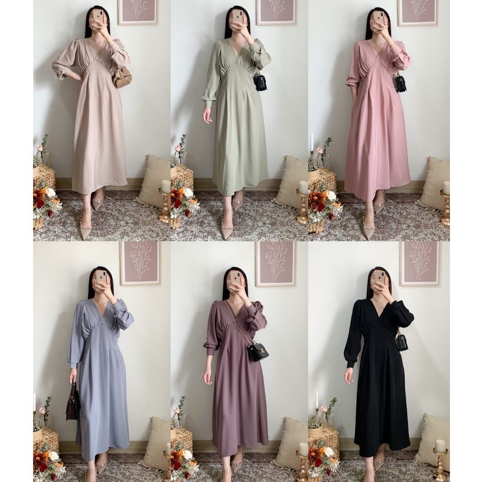 (DBY) GAMIS MIDI NOVIA DAILY DRESS WANITA CRINCLE AIRFLOW