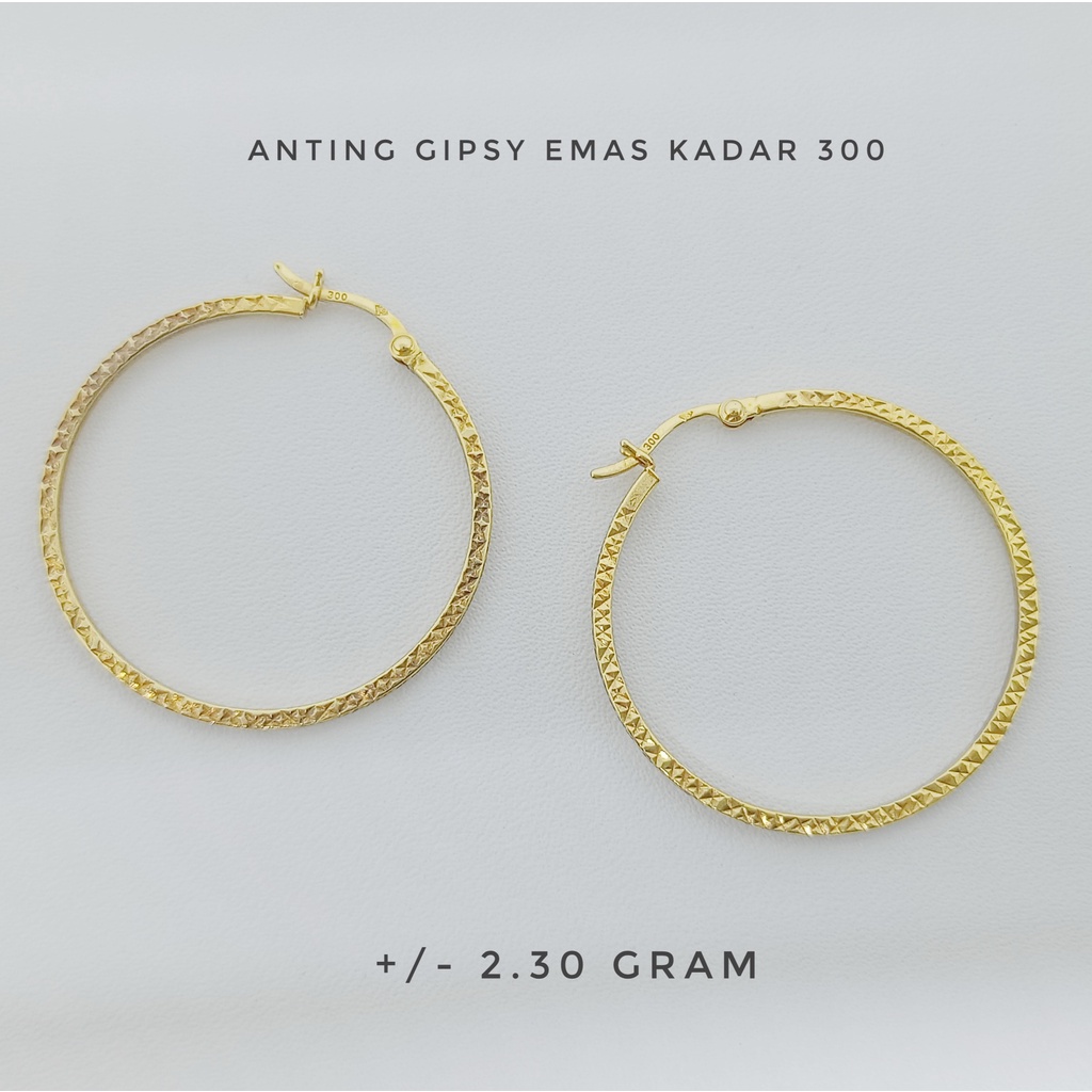 Anting Gipsy UBS Emas Kadar 300 Estimasi Berat 2.30 gram