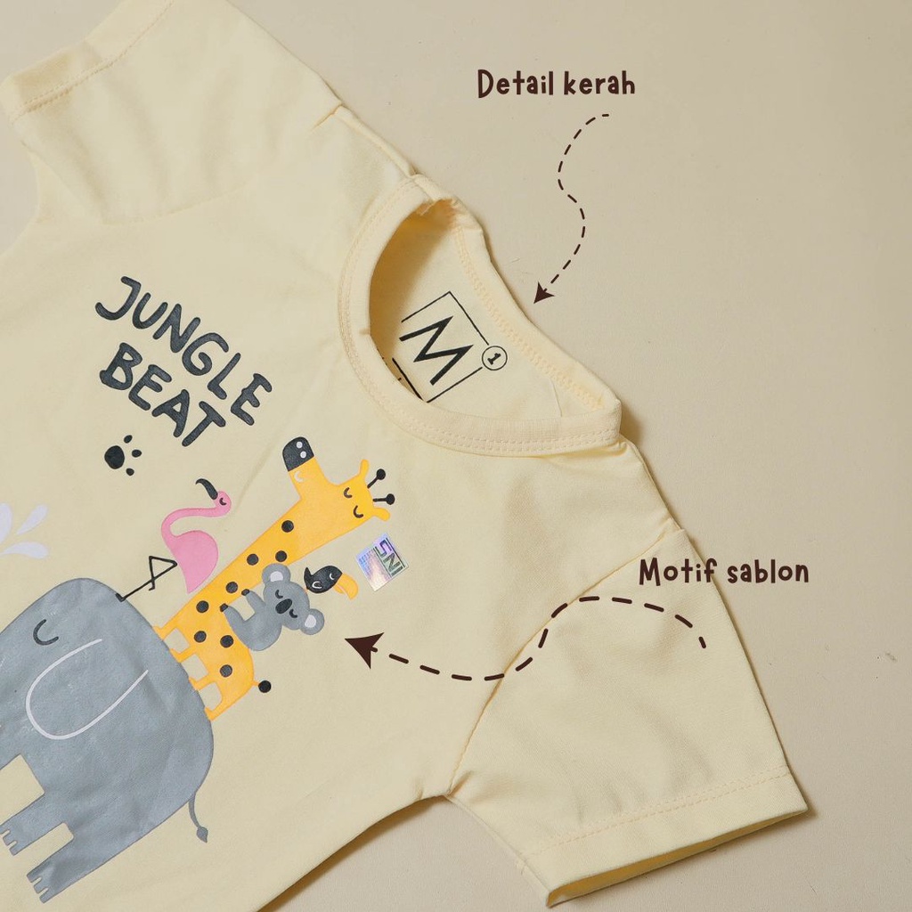 MG Motif Jungle Beat / Setelan Baju Bayi 6 Bulan - 3 tahun / Baju Anak Laki-laki