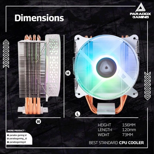 CPU Cooler Paradox Gaming HYPERSONIC 420, 4 HeatPipe, FAN 120cm ARGB