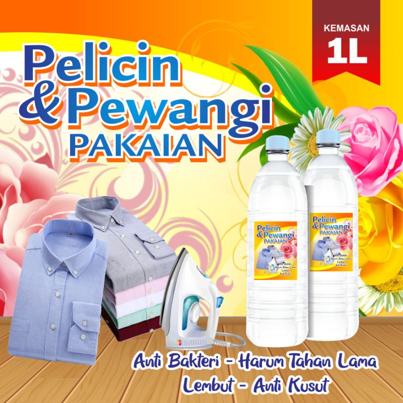 Pelicin dan Pewangi Pakaian aneka Aroma wangi segar kemasan botol 1 liter