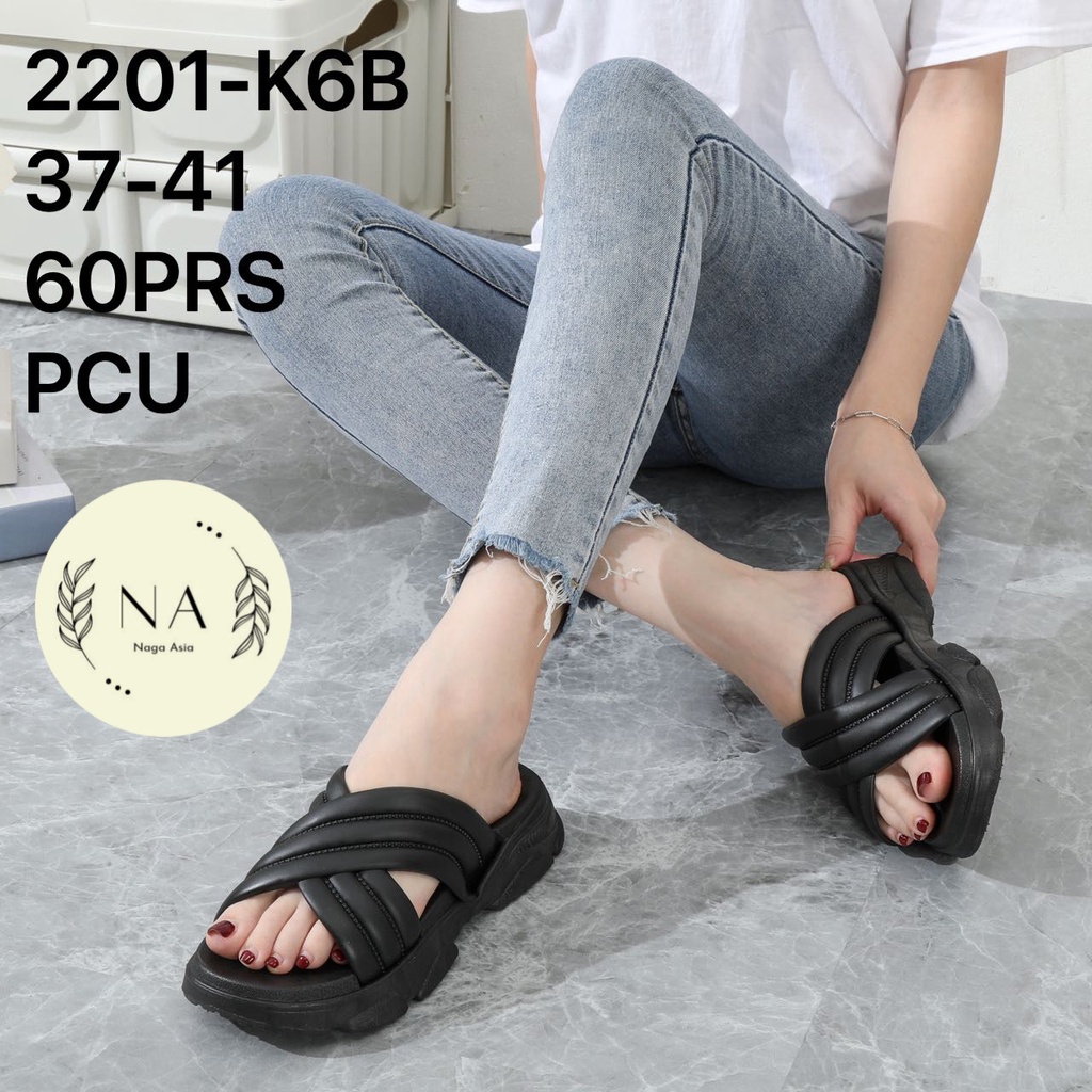 SANDAL SELOP PEREMPUAN RYDER TALI SILANG IMPORT 2201-K6B (37-41) SANDAL WANITA TERBARU