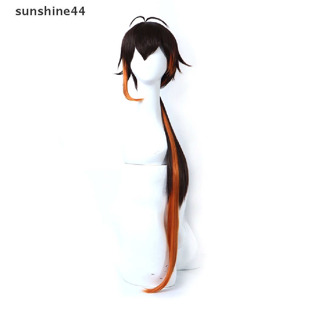 Sunshine Wig / Rambut Palsu Pria / Wanita Warna Hitam / Coklat Untuk Cosplay Zhongli