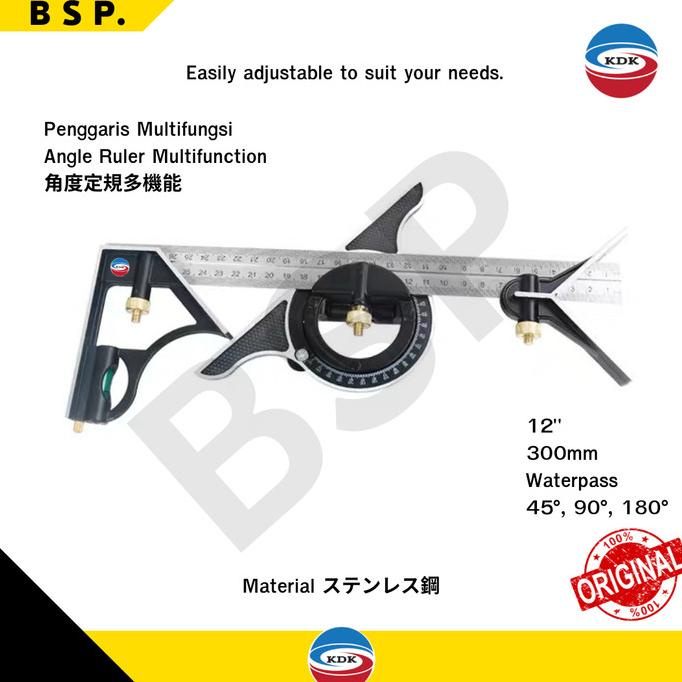 

KDK Japan - Penggaris Multifungsi 12" / Angle Meter Multifunction 30cm