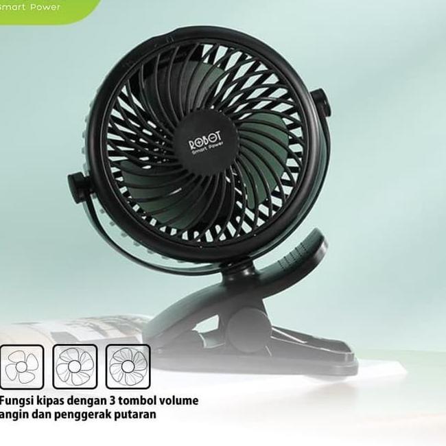 KIPAS ANGIN MINI PORTABLE ROBOT RT-BF10 Cleanable 720 Rotating ORIGINA - Putih