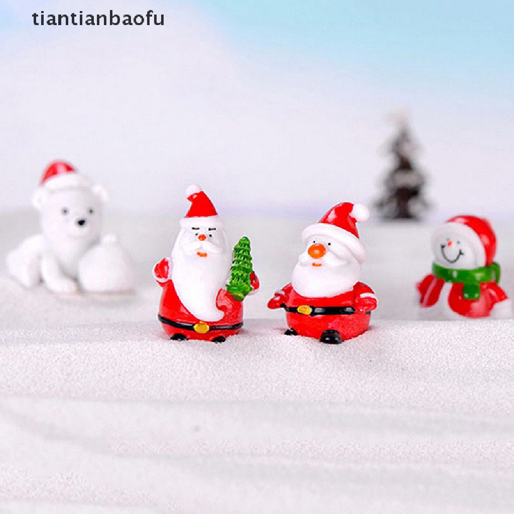 Miniatur Figure Santa Claus Snowman Untuk Dekorasi Taman