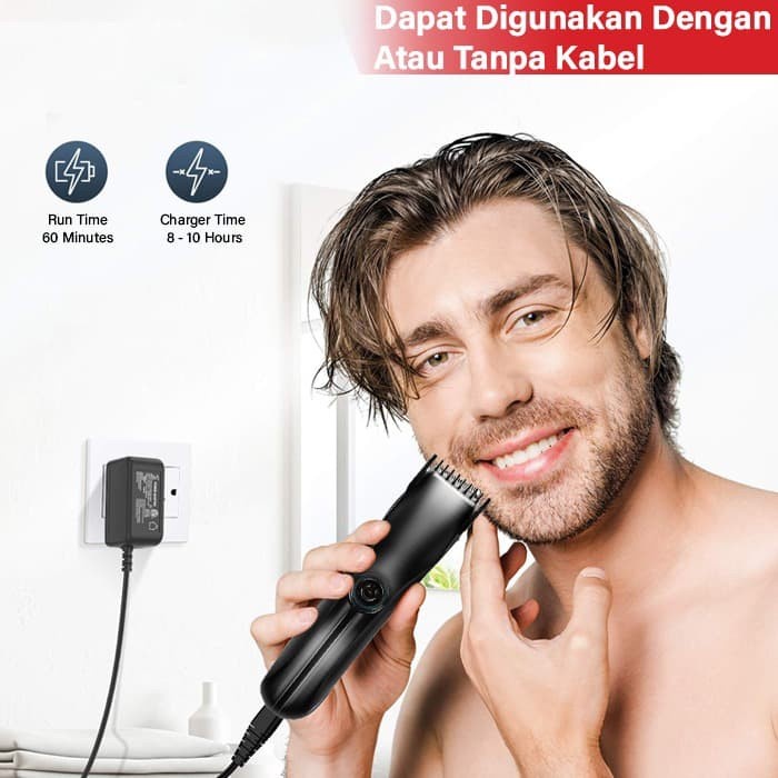 GM Bear Alat Cukur Rambut Profesional 1129-Professional Hair Clipper Black