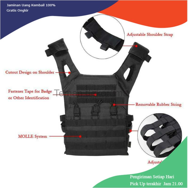 TD-PR2 DEDOMON Rompi Pelindung Airsoft Gun CS Tactical Vest Combat 600D - G030102