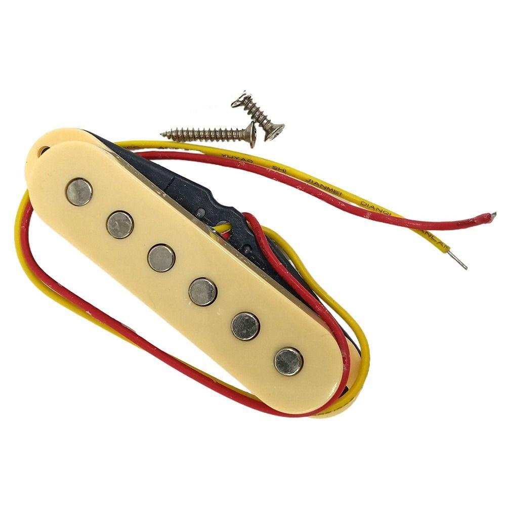 Pickup Gitar Nanas V Hitam/Putih/Kuning Untuk ST Krem Staggered-Pole Neck Jembatan Tengah