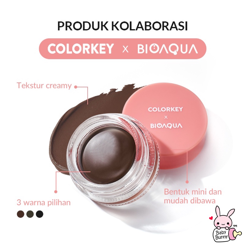 ❤ BELIA ❤ COLORKEY x BIOAQUA Eyebrow Gel Make Up Eyebrow Pomade Cream Alis Waterproof Tahan air dan keringat | BPOM