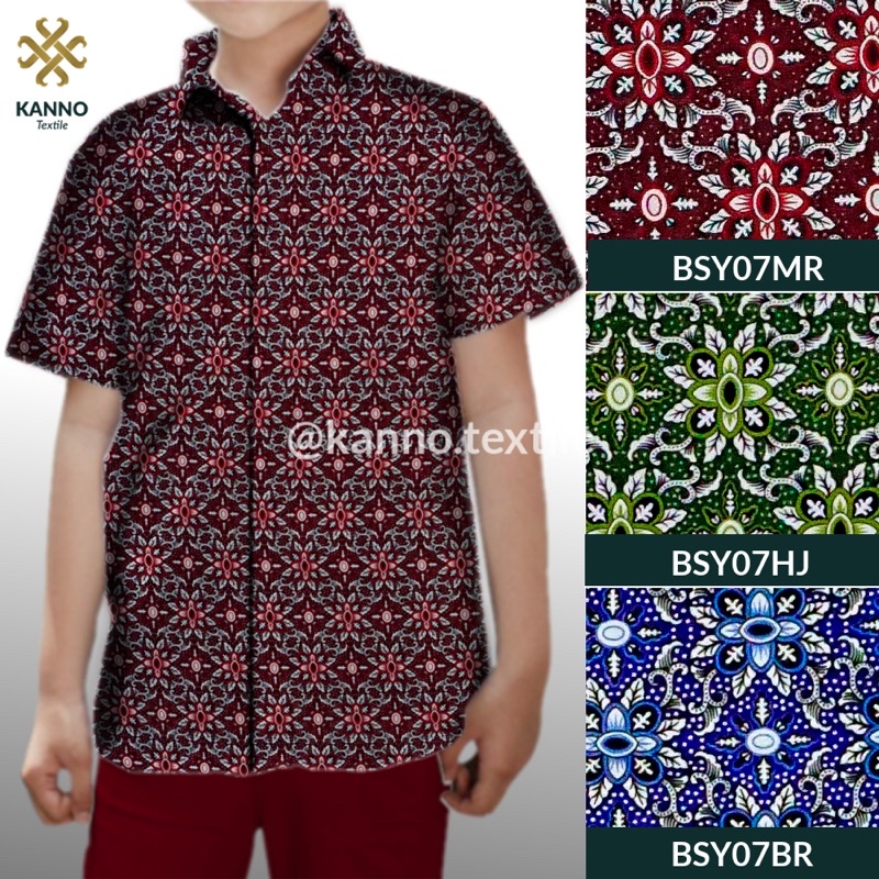 KAIN BATIK SERAGAM SEKOLAH BAHAN BSY SANWOS BSY07 WARNA MERAH/BIRU/HIJAU