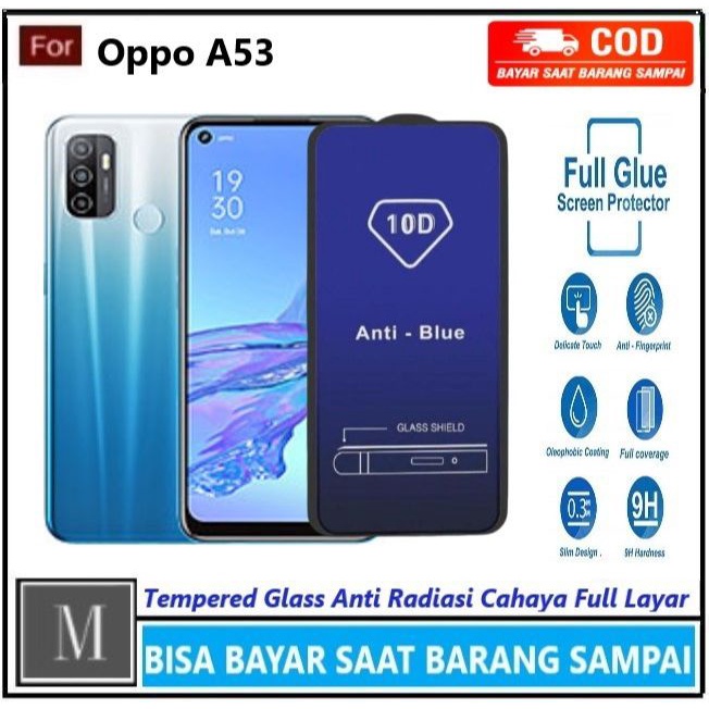 Tempered Glass Anti Blue Light Oppo A53 4G A53 5G A53s A53s 5G Full Cover Anti Radiasi Cahaya Anti G