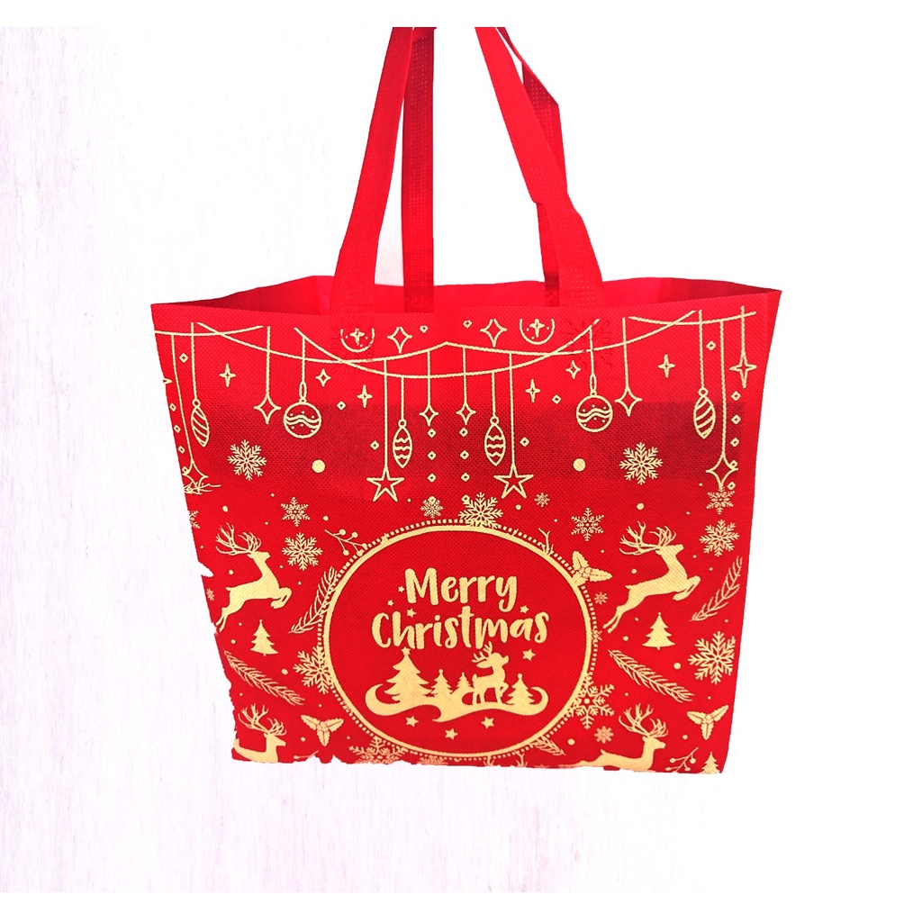 

Tas Natal / Goodie Bag Christmas / Tas Kain / Tas Spunbond / Uk. 26 x 26 x 27 cm