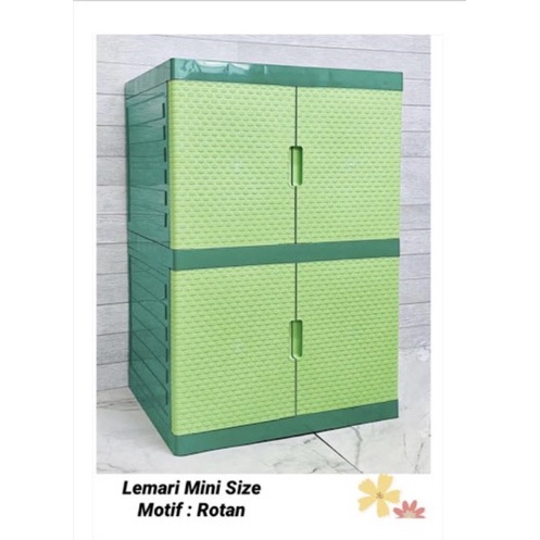LEMARI PLASTIK LEMARI PAKAIAN LEMARI BAJU LEMARI BUKU SSN 2 KACA = KUNCI
