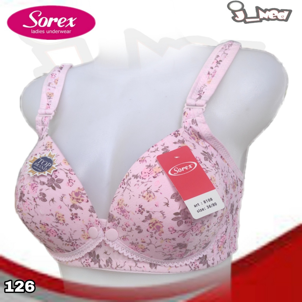 J126 BRA MENYUSUI SOREX 8108 BUSA TANPA KAWAT KANCING DEPAN SIZE 36-42