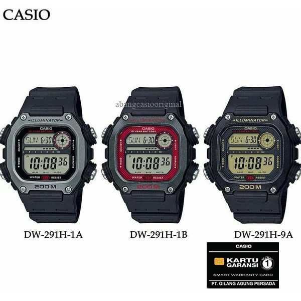 JAM TANGAN CASIO DW-291H-1B DW-291H-1A DW-291H-9A DW 291H ORIGINAL RESMI