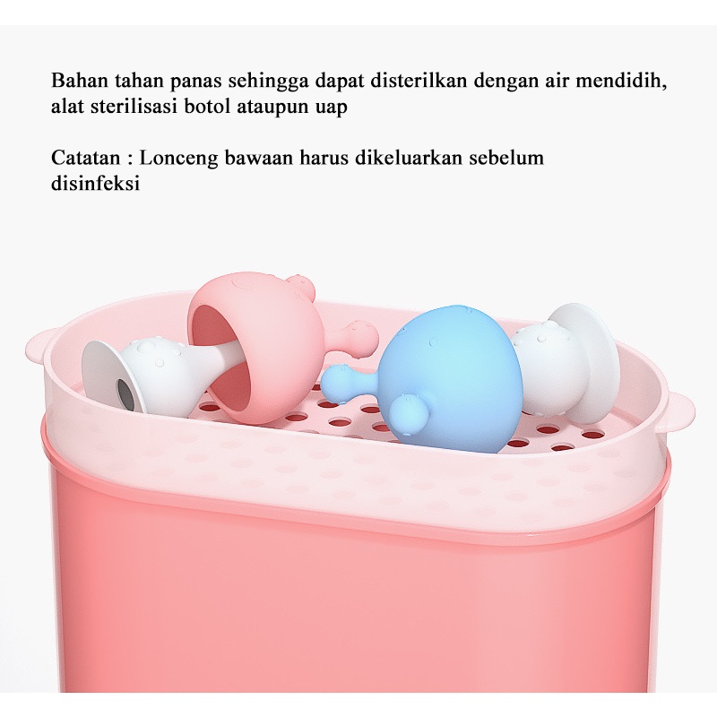 [1KG 25PCS] Babyland Mainan Teether Jamur Lonceng Lucu Gigitan Kerincingan Bayi