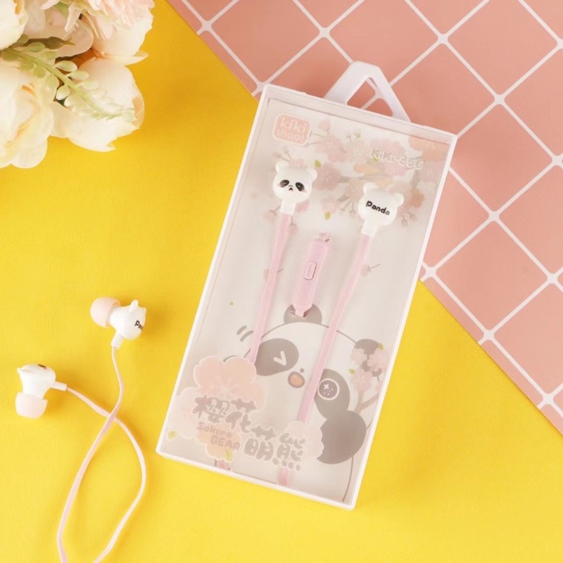 [ KI 356 ] Headset Earphone Lovely earphone PANDA /Earphone Karakter panda CUTE