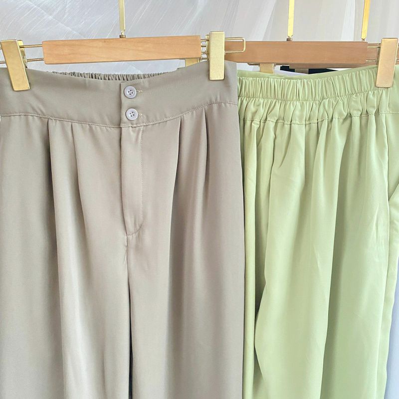 Celana Panjang Wanita Naomi Cott Import Paper Long Pants | Celana Highwaist Wanita