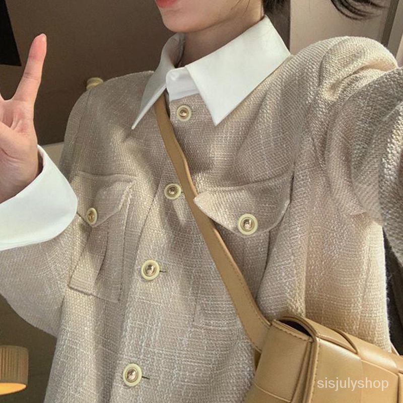 #Sisjuly# Gaya perguruan tinggi Korea wanita Korea dua potong dupa angin kecil baru rasa senior sete