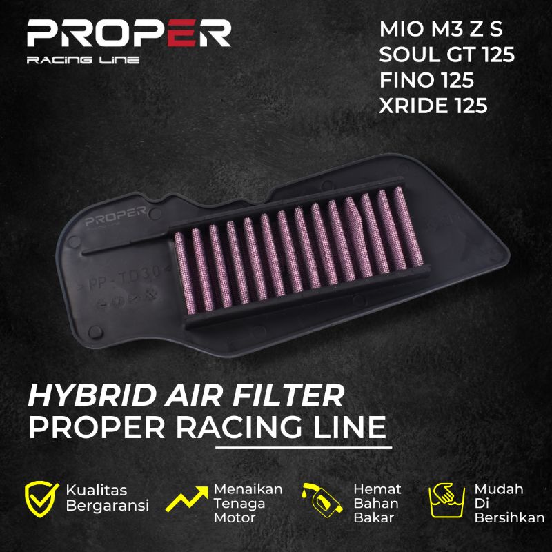 Filter Udara SemiRacing ProperRacingLine Yamaha Mio M3 Z S / Soul GT 125 / Fino 125 / X-Ride 125
