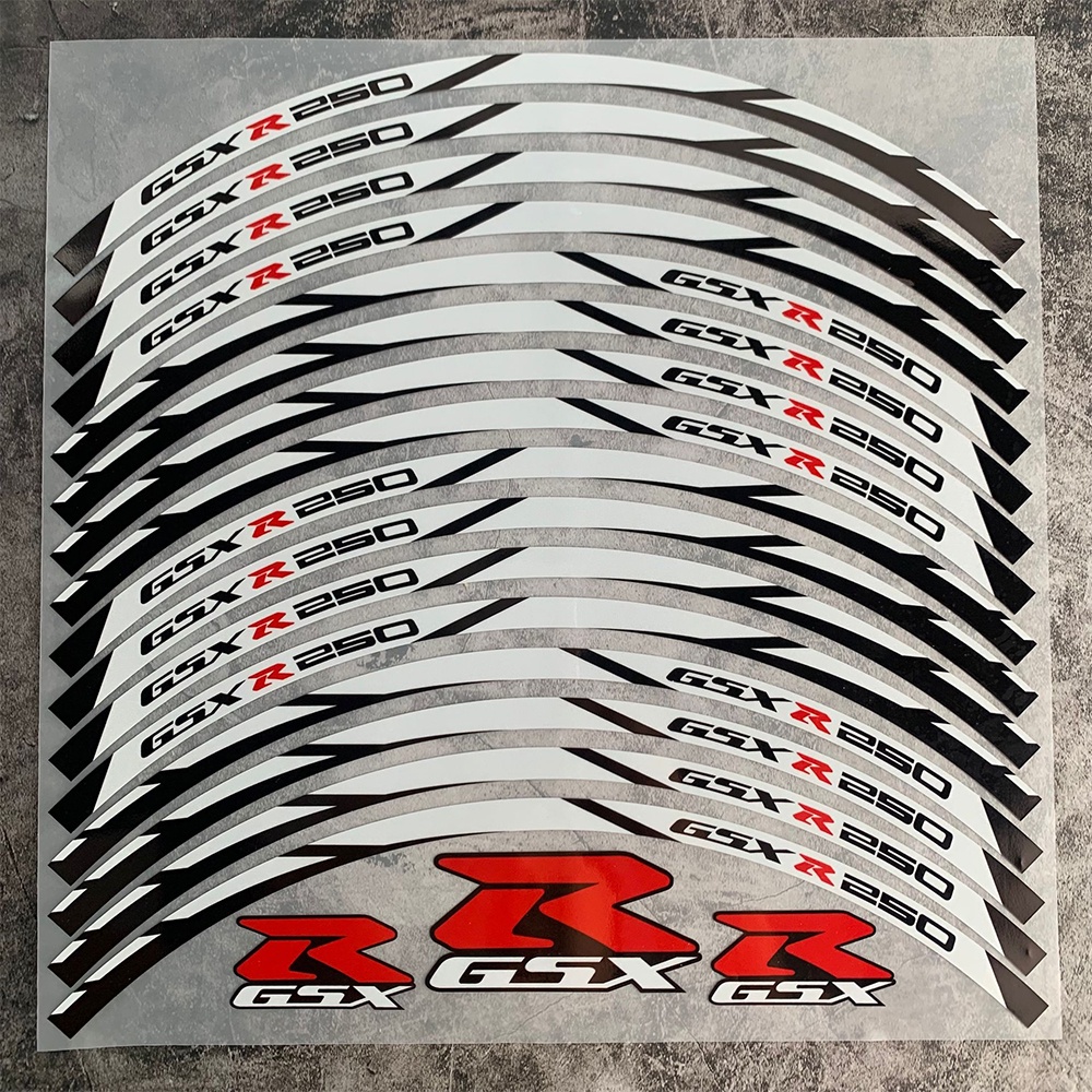 SUZUKI GSX 250 R Hub Roda Stiker Reflektif Sepeda Motor Sepeda Motor Stiker Strip Pelek Roda Balap Moto Decal Dekoratif Modifikasi Roda