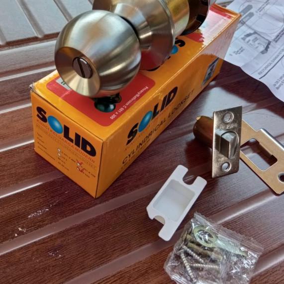 KUNCI KAMAR MANDI BULAT SOLID C601 X 300// HANDLE PINTU KAMAR LOCKSET - Tanpa Kunci