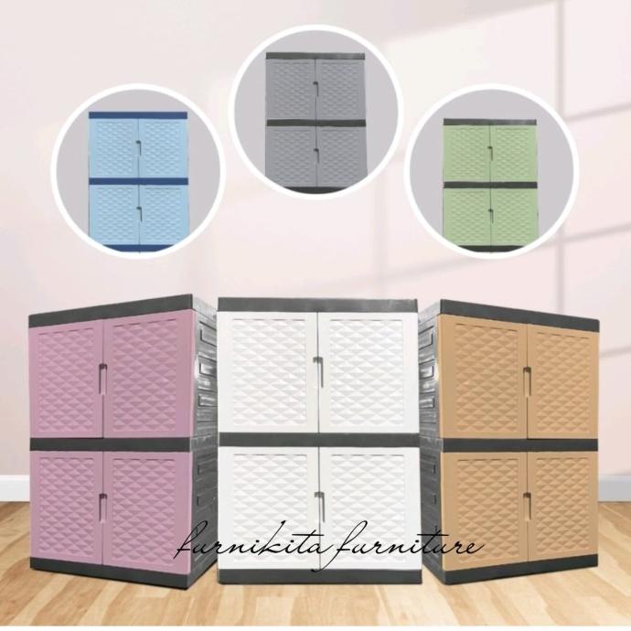 

LEMARI PLASTIK TABITHA SUSUN 2 MINIMALIS SERBAGUNA stock ready