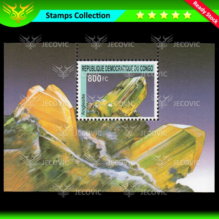 

Congo Anglesite Batu Alam , Prangko Souvenir Sheets