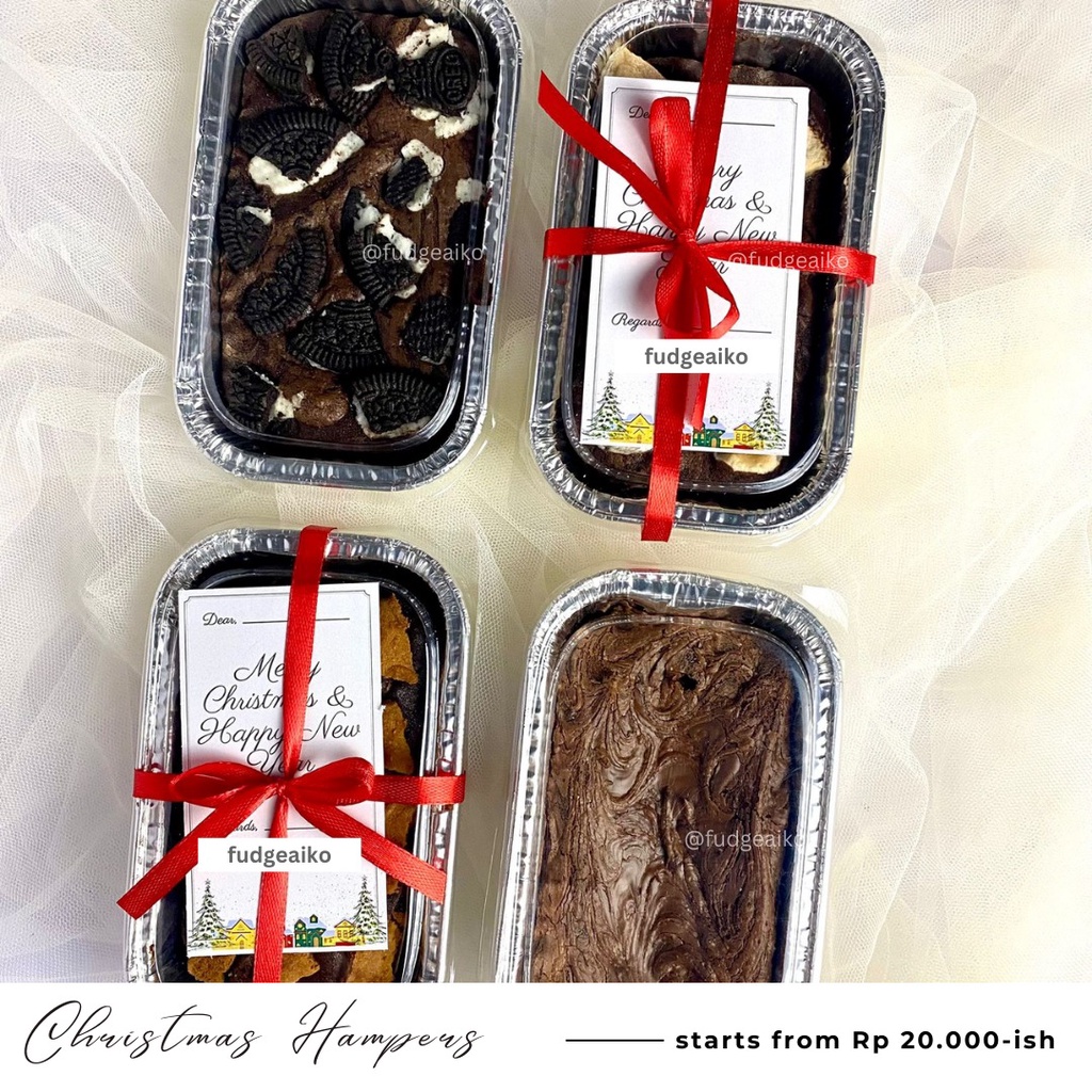 

Fudgy Brownies AIKO Christmas Hampers Gift Natal [Brownie Panggang Premium Murah Kue]