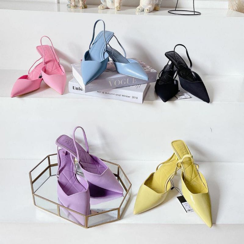 SEPATU WANITA ZS-3448 PASTEL HEELS 3CM