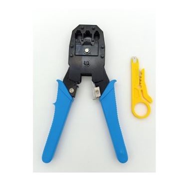 Crimping tool modular mejec rj11 rj22 rj45 lan cat 5 6 8p 6p 4p cut crimp strip 3in1 ht315 - tang kerut jepit ht-315