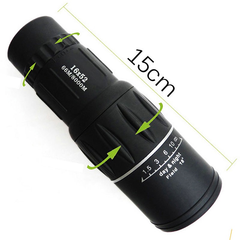 DELTA 16*52 Teropong Monocular Perbesaran Lensa Coating Jernih /Teleskop Lensa Zoom / Monocular 16*52 40mm Teropong Focus Jarak Jauh-6