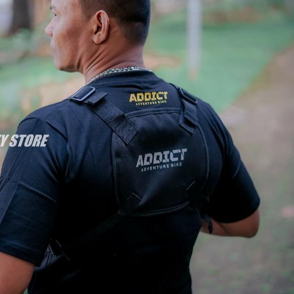 tas rompi motor protector chest rig bag pelindung dada premium ADDICT - Hitam