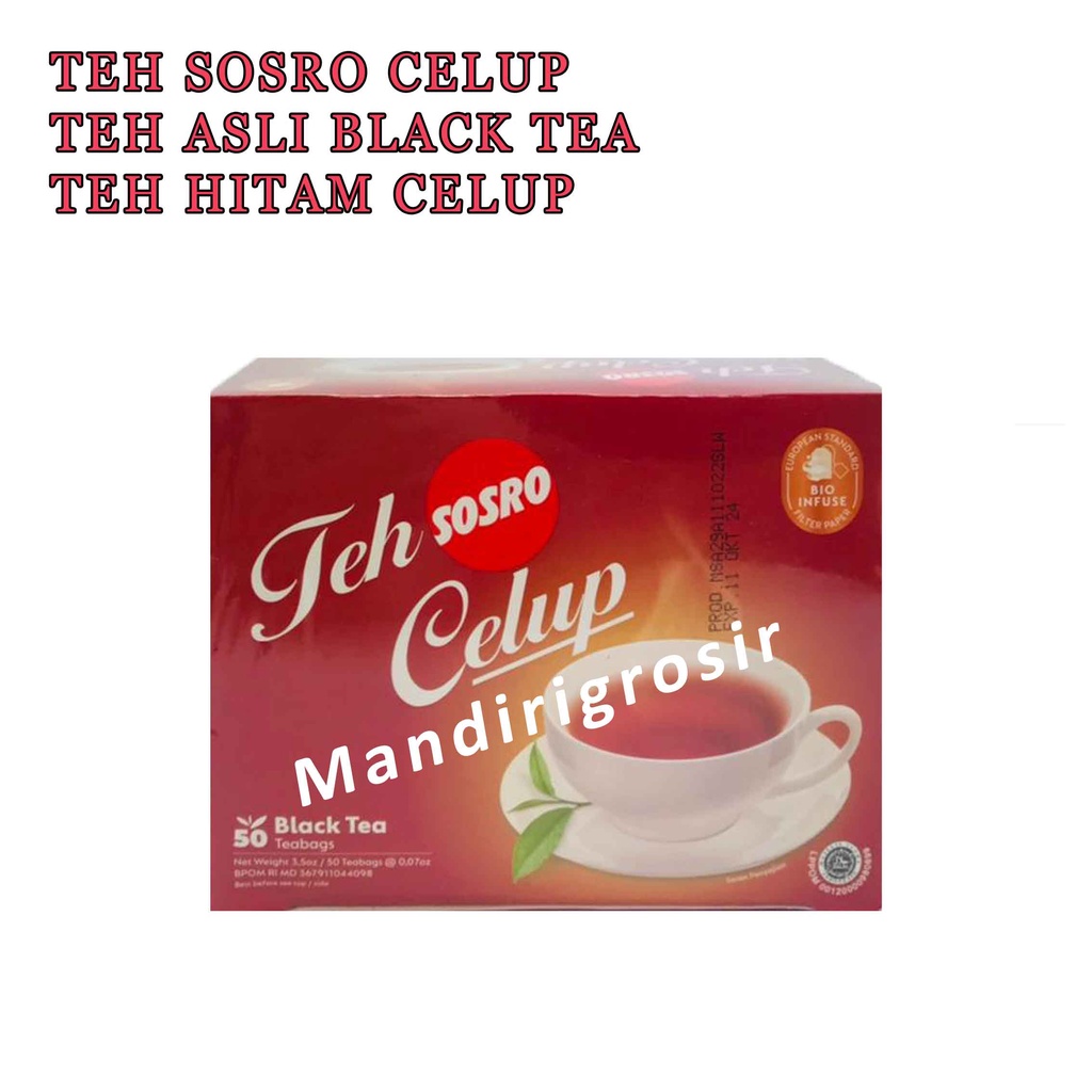 Teh Hitam Celup * Teh Celup Sosro * Teh Asli Black Tea * Tea Bags 2in1